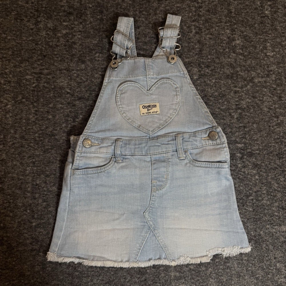 Oshkosh Overalls Kids - Heart Pocket 🥰 - Frayed Skirt Bottom - Denim - Used